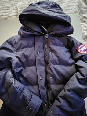 Canada Goose Navy Parka with Red Patch Emblem